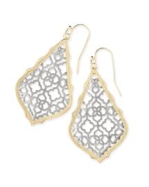Addie Gold Drop Earrings in Silver Filigree Kendra Scott at Kendra Scott